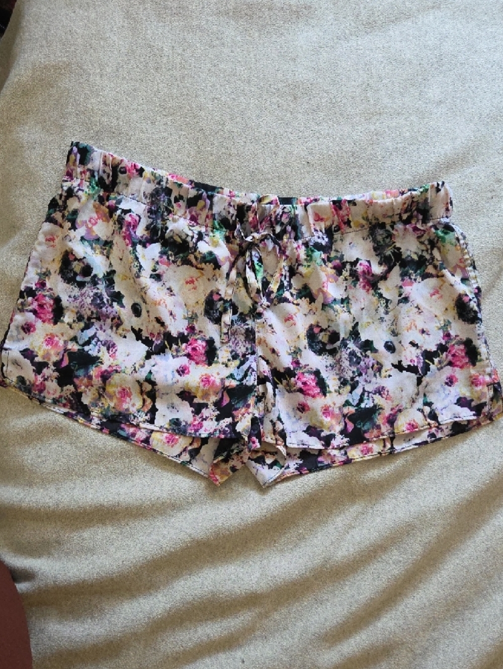 Xhilaration Floral High Waist Lounge Shorts - Pink, Black, Green